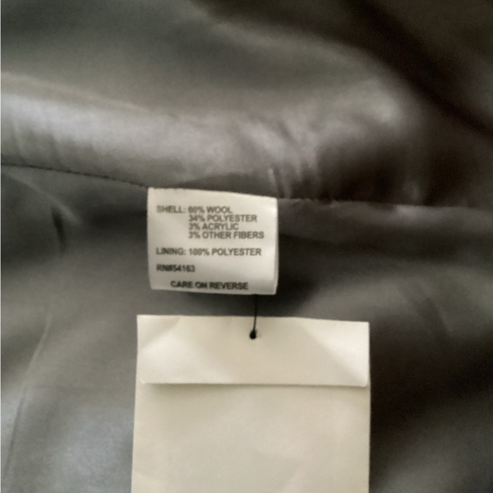 Calvin Klein Charcoal Double-Breasted Pea Coat Jacket Size 8 - Picture 7 of 10